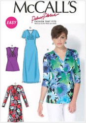 7092 EZ PALMER PLETSCH EMPIRE V-DRESS, TOP JERSEY PATTERN 8-16